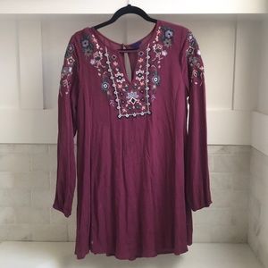 Linen embroidered dress- Aeropostale